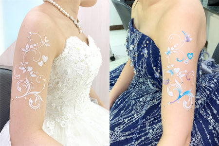 ウエディングドレスに合わせた、ウエディングアート (Wedding Art)
